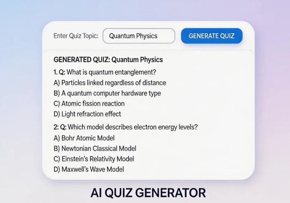 Free AI Quiz Generator — Create Engaging Quizzes in Seconds